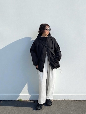 「アイテム（ダウンジャケット/コート）」を使った、MISATO さん（レディース・161cm）の秋コーディネート