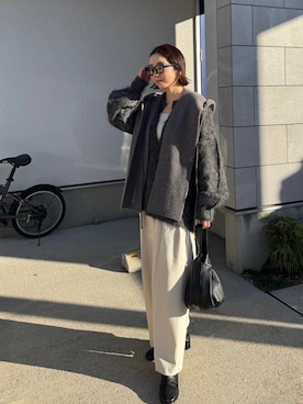 「Auntie Rosa Holiday（アンティローザホリデー）のアイテム」を使った、MISATO さん（レディース・161cm）の冬コーディネート