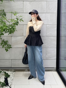 「アイテム（パンプス）」を使った、MISATO さん（レディース・161cm）の秋コーディネート