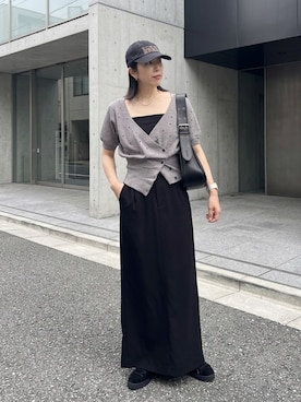 「アイテム（スカート）」を使った、MISATO さん（レディース・161cm）の秋コーディネート