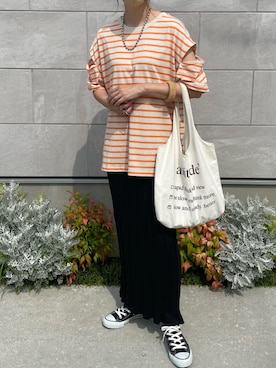 「select MOCA by misato（セレクトモカバイミサト）のアイテム」を使った、MISATO さん（レディース・161cm）の夏コーディネート