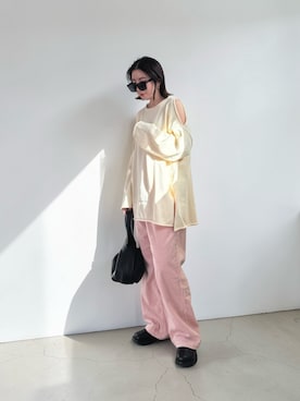 「mystic（ミスティック）のアイテム（トップス）」を使った、MISATO さん（レディース・161cm）の春コーディネート