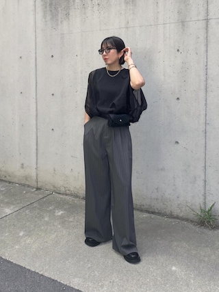 「select MOCA（セレクトモカ）のオーガンジーレイヤードトップス（シャツ/ブラウス）」を使った、MISATO さん（レディース・161cm）の春コーディネート