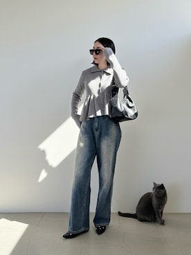 「EVOL（イーボル）のアイテム」を使った、MISATO さん（レディース・161cm）の冬コーディネート