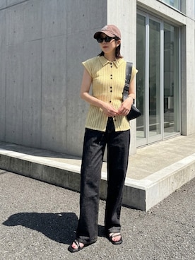 「メッシュニット」｜MISATO さん（レディース・161cm）の夏コーディネート