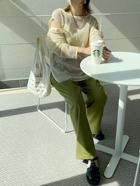 「select MOCA by misato（セレクトモカバイミサト）のアイテム」を使った、MISATO さん（レディース・161cm）の夏コーディネート