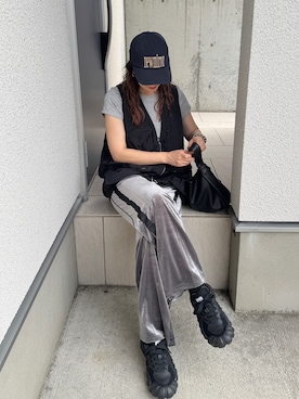 「アイテム（帽子）」を使った、MISATO さん（レディース・161cm）の秋コーディネート