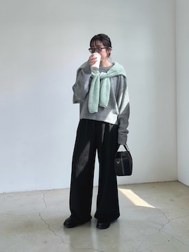 「Aunt Marie's（アントマリーズ）のアイテム」を使った、MISATO さん（レディース・161cm）の春コーディネート