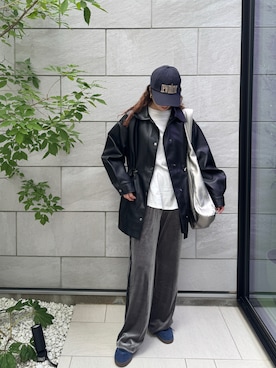 「アイテム（帽子）」を使った、MISATO さん（レディース・161cm）の秋コーディネート