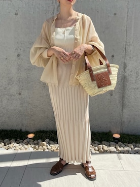 「select MOCA by misato（セレクトモカバイミサト）のアイテム」を使った、MISATO さん（レディース・161cm）の夏コーディネート