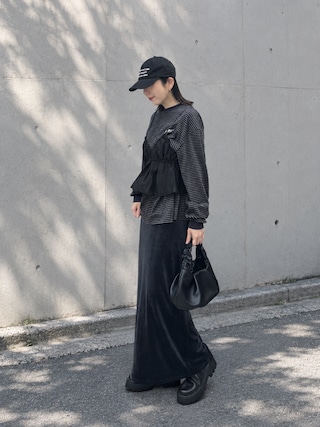 「feepur(フェピュール)のギャザーブラトップビスチェ(シャツ/ブラウス)」を使った、MISATO さん(レディース・161cm)の秋コーディネート
