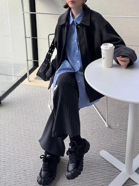 「select MOCA by son（セレクトモカバイソン）のアイテム」を使った、MISATO さん（レディース・161cm）の冬コーディネート