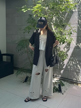 「アイテム（スウェットパンツ）」を使った、MISATO さん（骨格ウェーブ・レディース・161cm）の秋コーディネート