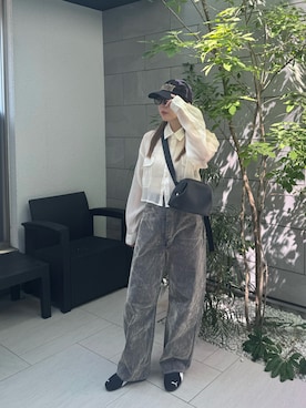 「アイテム（帽子）」を使った、MISATO さん（レディース・161cm）の夏コーディネート