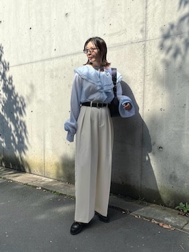 「un/neu（アンノイ）のアイテム」を使った、MISATO さん（レディース・161cm）の春コーディネート