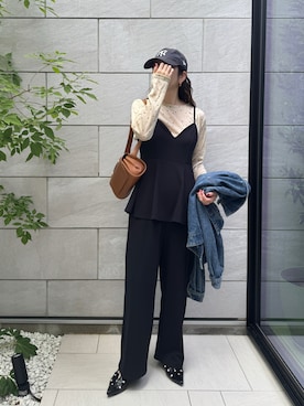 「アイテム（パンプス）」を使った、MISATO さん（レディース・161cm）の秋コーディネート