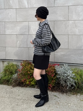 「アイテム（ブーツ）」を使った、MISATO さん（レディース・161cm）の秋コーディネート