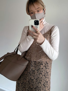 「CROSSPLUS ONLINE（クロスプラスオンライン）のアイテム」を使った、MISATO さん（レディース・161cm）の秋コーディネート