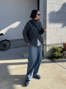 「アイテム（ボディバッグ/ウエストポーチ）」を使った、MISATO さん（レディース・161cm）の冬コーディネート