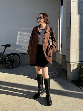 「アイテム（ジャケット/アウター）」を使った、MISATO さん（レディース・161cm）の冬コーディネート