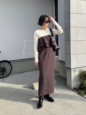 「アイテム（ハンドバッグ）」を使った、MISATO さん（レディース・161cm）の秋コーディネート