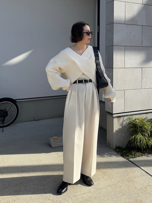 セール】2WAYクロスデザインショートニット（ニット/セーター