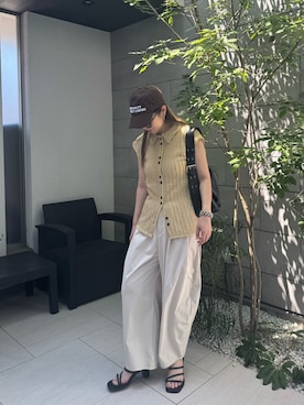 「アイテム（キャップ）」を使った、MISATO さん（レディース・161cm）の夏コーディネート