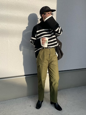 「feepur（フェピュール）のアイテム（パンツ）」を使った、MISATO さん（レディース・161cm）の秋コーディネート