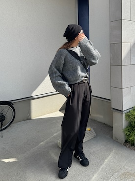 「アイテム（ボディバッグ/ウエストポーチ）」を使った、MISATO さん（レディース・161cm）の秋コーディネート