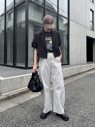 「CAPRICIEUX LE'MAGE(カプリシューレマージュ)の〈GOOD ROCK SPEED〉PETER PHOTO Tシャツ(Tシャツ/カットソー)」を使った、MISATO さん(レディース・161cm)の秋コーディネート