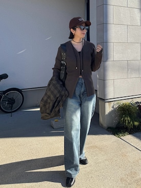 「アイテム（テーラードジャケット）」を使った、MISATO さん（レディース・161cm）の冬コーディネート