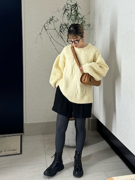 「アイテム（ブーツ）」を使った、MISATO さん（レディース・161cm）の冬コーディネート