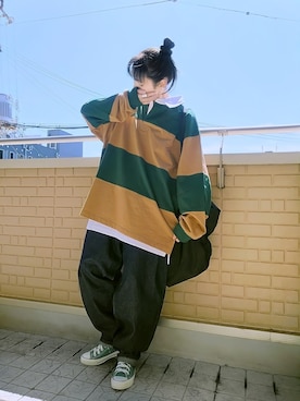 「ラガーシャツ」｜「アイテム（その他）」を使った、k(ani)さん（レディース・161cm）の秋コーディネート