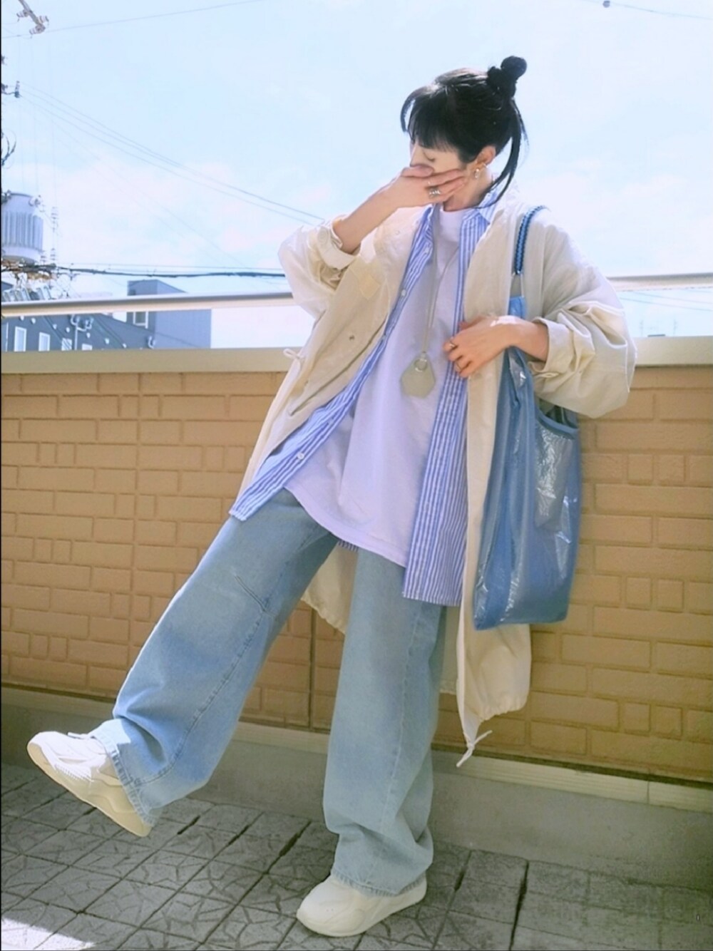 CAHLUMN/カウラム Magazine Pocket Chain Stitch Shirt/マガジン