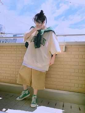 「ice.（アイス）のアイテム」を使った、k(ani)さん（レディース・161cm）の夏コーディネート