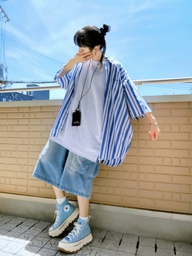 「アイテム（財布）」を使った、k(ani)さん（レディース・161cm）の夏コーディネート
