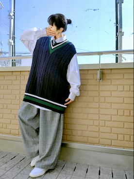 「antiqua（アンティカ）のアイテム」を使った、k(ani)さん（レディース・161cm）の春コーディネート