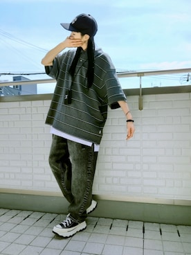 「CONVERSE（コンバース）のアイテム（シューズ）」を使った、k(ani)さん（レディース・161cm）の春コーディネート