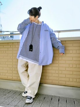 「アイテム（財布）」を使った、k(ani)さん（レディース・161cm）の春コーディネート