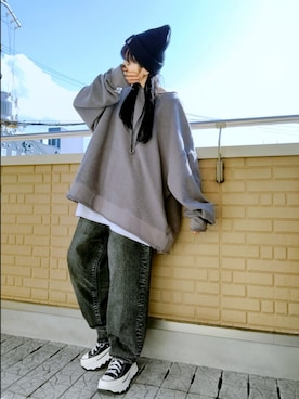 「アイテム（ネックレス）」を使った、k(ani)さん（レディース・161cm）の秋コーディネート