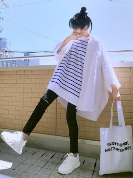 「CHOCOLATE（チョコレート）のアイテム」を使った、k(ani)さん（レディース・161cm）の春コーディネート