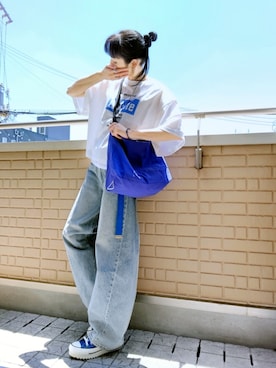 「CONVERSE（コンバース）のALL STAR SHARKSOLE HI / オールスター　シャークソール　ＨＩ（スニーカー）」を使った、k(ani)さん（レディース・161cm）の夏コーディネート