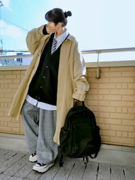 「GU（ジーユー）のアイテム」を使った、k(ani)さん（レディース・161cm）の冬コーディネート