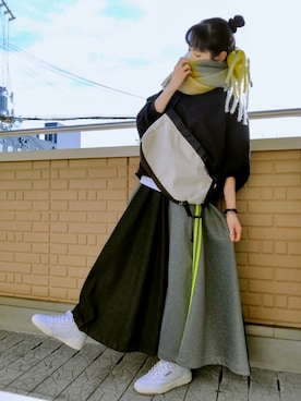 「アイテム（スウェット）」を使った、k(ani)さん（レディース・161cm）の冬コーディネート