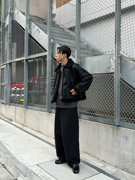 「Lui's（ルイス）のアイテム（ブルゾン）」を使った、さくらいさん（メンズ・177cm）の冬コーディネート