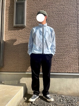 「アイテム（ブルゾン、ホワイト系）」を使った、HALUさん（メンズ・165cm）の冬コーディネート