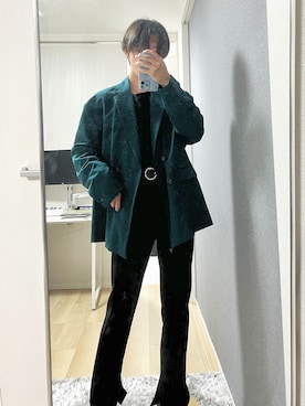 Zara ザラ のテーラードジャケット グリーン系 を使ったメンズ人気ファッションコーディネート Wear