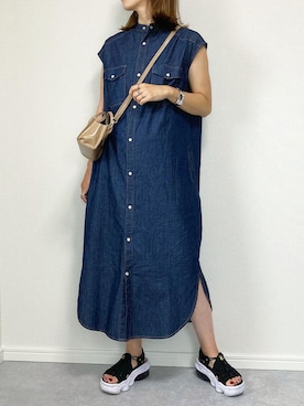 「Auntie Rosa Holiday（アンティローザホリデー）のアイテム（ワンピース）」を使った、mochikoさん（レディース・164cm）の夏コーディネート