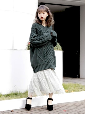 「dazzlin（ダズリン）のアイテム（チュニック）」を使った、kayo yoshizawaさん（レディース・148cm）の冬コーディネート
