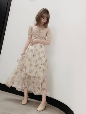 「消えそうな色コーデ」｜「アイテム（ワンピース/ドレス）」を使った、kayo yoshizawaさん（レディース・148cm）の春コーディネート